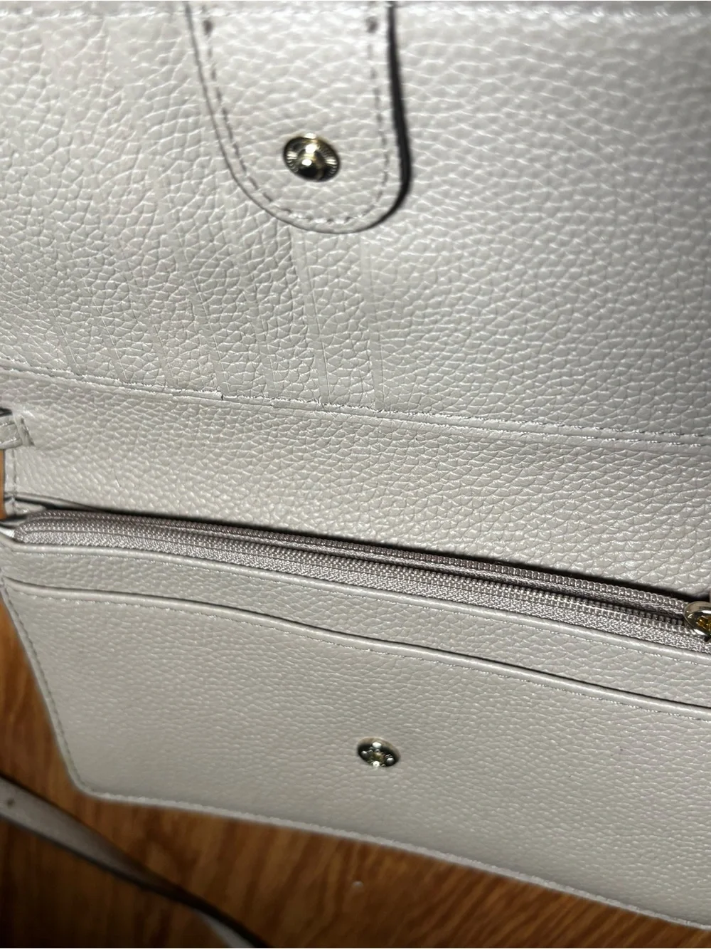 Michael Kors Taupe Pebbled Leather Crossbody Wallet